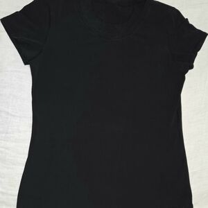 lululemon athletica Black Cap Mesh Sleeve Breathable Stretch Tee Size Large Nice